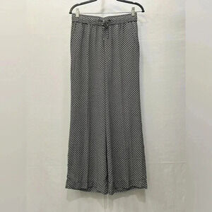 a.n.a Black and White Print Rayon Drawstring Pants Size S​